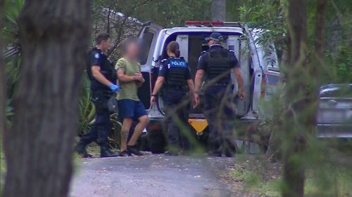 Video footage shows a teenager and two men being arrested after a six-hour manhunt that saw a Gold Coast suburb put on lockdown