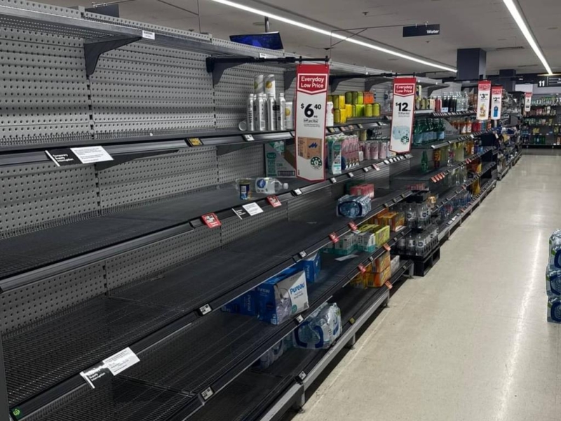 Woolworths supermarket shelves remain empty weeks before Christmas